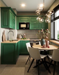 Кухонный Комплект Малахит, угловой, размер 1620*2150