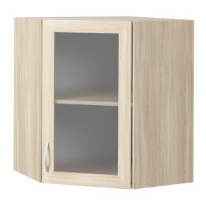 Шкаф Навесной Альфа ручка слева угловой,со стеклом, 1 дв. 706*320*600*600