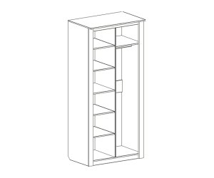 Шкаф Элана, платяной с полками, створки: 2, 2185*645*1010